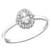 Silver Engagement Ring Luxury Princess III