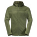 Tmavozelená pánska fleecová bunda Jack Wolfskin Hirschberg Hooded FZ M 1710881-4129