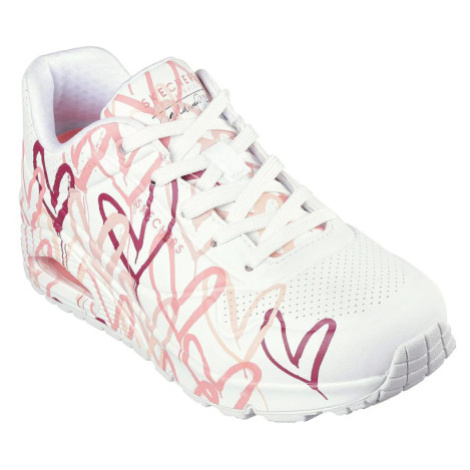 Chlapčenská rekreačná obuv SKECHERS Uno Spread The Love white multi pink