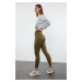 Trendyol Dark Khaki Full Length Knitted Sports Tights with Pocket Detail