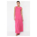 Trendyol Pink Shift/Straight Cut Maxi Sleeveless Woven Dress