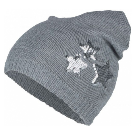 Lewro DORINKA Detská pletená čiapka, sivá, veľkosť