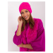 Dark pink winter hat with appliqués