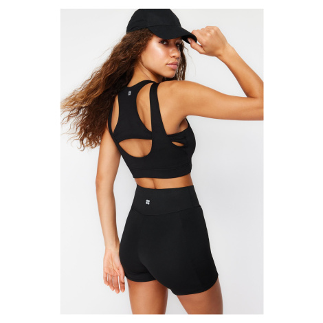 Trendyol Black Back Reflector Print Detailed Support/Shaping Knitted Sports Bra