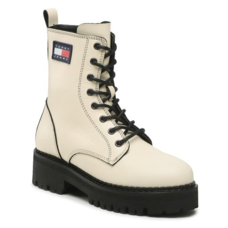Tommy Jeans Outdoorová obuv Urban Tommy Jeans Piping Boot EN0EN01997 Béžová Tommy Hilfiger