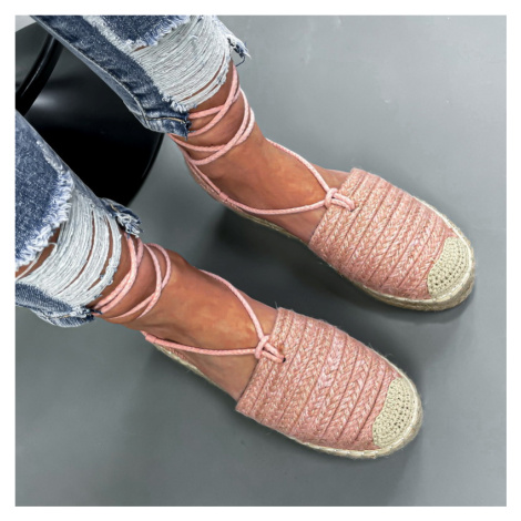 Ružové šnurovacie sandálky iMóda