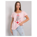 Light pink T-shirt with inscription