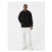 Koton Oversize Sweatshirt Hooded Long Sleeve Kangaroo Pocket Detail Raised