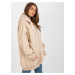 BÉŽOVÁ DLHŠIA OVERSIZE MIKINA NA ZIPS S KAPUCŇOU EM-BL-751.15X-BEIGE