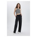 DEFACTO Wide Leg High Waist Standard Length Trousers