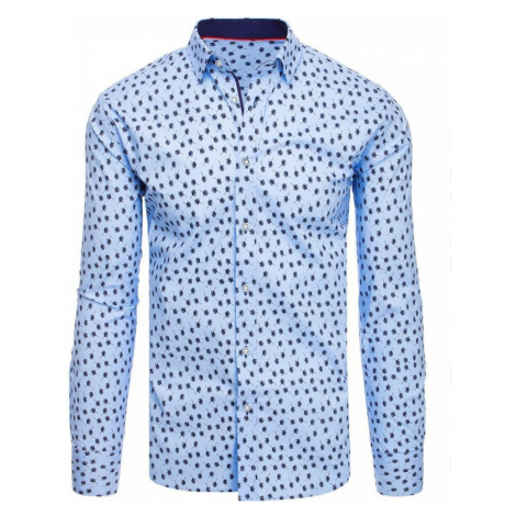 Blue men's shirt with patterns DX1882 DStreet