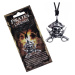 Čierny náhrdelník - kovová lebka piráta s klobúkom a mečmi