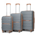 KONO travel set kufrov polypropylén PP - 36L, 60L, 92L - sivo-hnedá