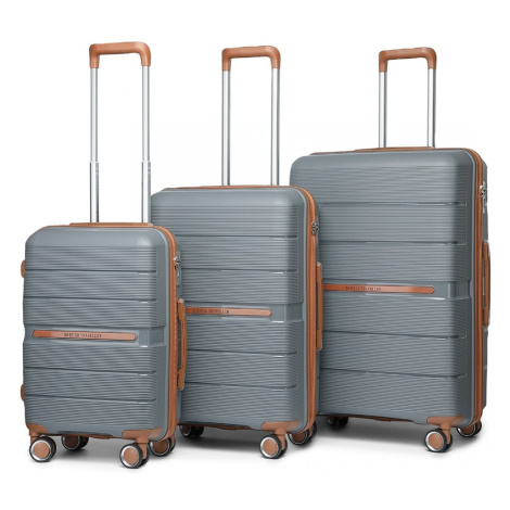 KONO travel set kufrov polypropylén PP - 36L, 60L, 92L - sivo-hnedá