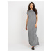 Gray summer knitted dress with slits