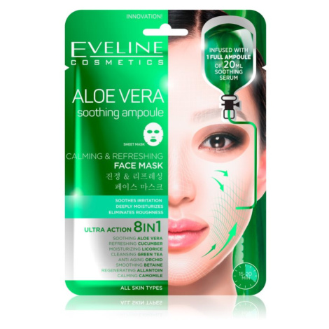 Eveline Cosmetics Sheet Mask Aloe Vera upokojujúca a hydratačná maska s aloe vera