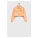 Detská rifľová bunda Calvin Klein Jeans oranžová farba