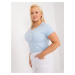 Light blue cotton T-shirt plus size