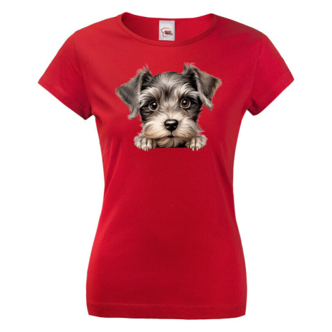 Dámské tričko s potlačou Knírač - tričko pre milovníkov psov