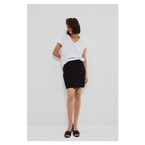 Plain skirt with pockets - black Moodo