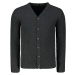 Trendyol Anthracite Slim Fit Cotton Slim Fit V Neck Buttoned Ribbed Knit Cardigan