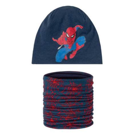 Detská čapica so šálom, 2-dielna súprava (Spider-Man)