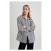 DEFACTO Oversize Fit Poplin Long Sleeve Striped Shirt