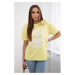 Cotton blouse with Love Heart print yellow