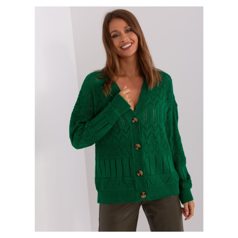 Dark green women's sweater with buttons
