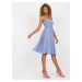 Svetlomodré midi šaty so žabkovaním -D73761M30314A-light blue