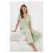 Trendyol Mint-Multicolored Floral Knitted Pajama Set