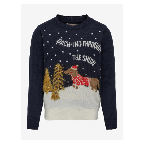 Dark blue girls' Christmas sweater ONLY Xmas - Girls