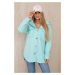 Women's insulated sweatshirt with decorative buttons - mint