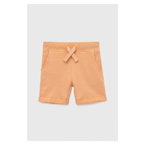 Detské bavlnené šortky Guess oranžová farba, nastaviteľný pás