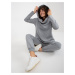 Grey basic tracksuit with asymmetrical sweatshirt