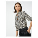 Koton Zebra Patterned Shirt Classic Collar Long Sleeve