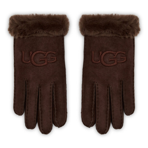 Ugg Dámske rukavice W Sheepskin Embroider Glove 20931 Bordová