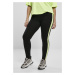 Women's Neon Leggings with Side Stripe Black/Electric Lime