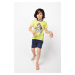 Boys' pyjamas Remek, short sleeves, short legs - green/navy blue