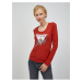 Red Ladies Long Sleeve T-Shirt Guess - Women