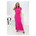 Viscose dress with fuchsia pockets