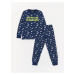 LC Waikiki Crew Neck Printed Long Sleeve Boy's Pajama Set