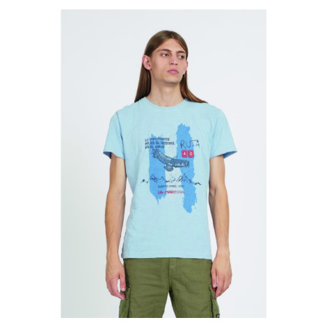 Tričko La Martina Man T-Shirt S/S Slub Jersey Modrá