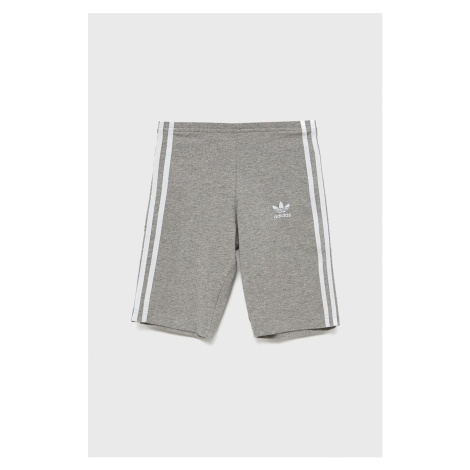 Detské krátke nohavice adidas Originals HD2039 šedá farba, s nášivkou,
