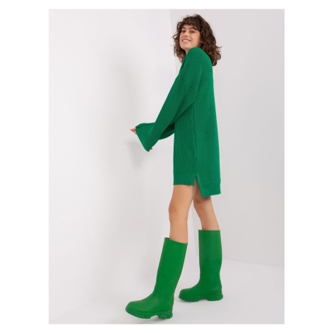 Green women's knitted dress