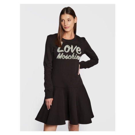LOVE MOSCHINO Úpletové šaty W5D0601M 4432 Čierna Regular Fit