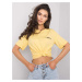 Yellow women's T-shirt with embroidery