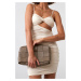 Sensual mini dress with cut-out, beige