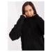 Black women's knitted turtleneck sweater