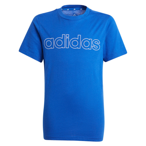 Chlapčenské tričko na cvičenie modré Adidas